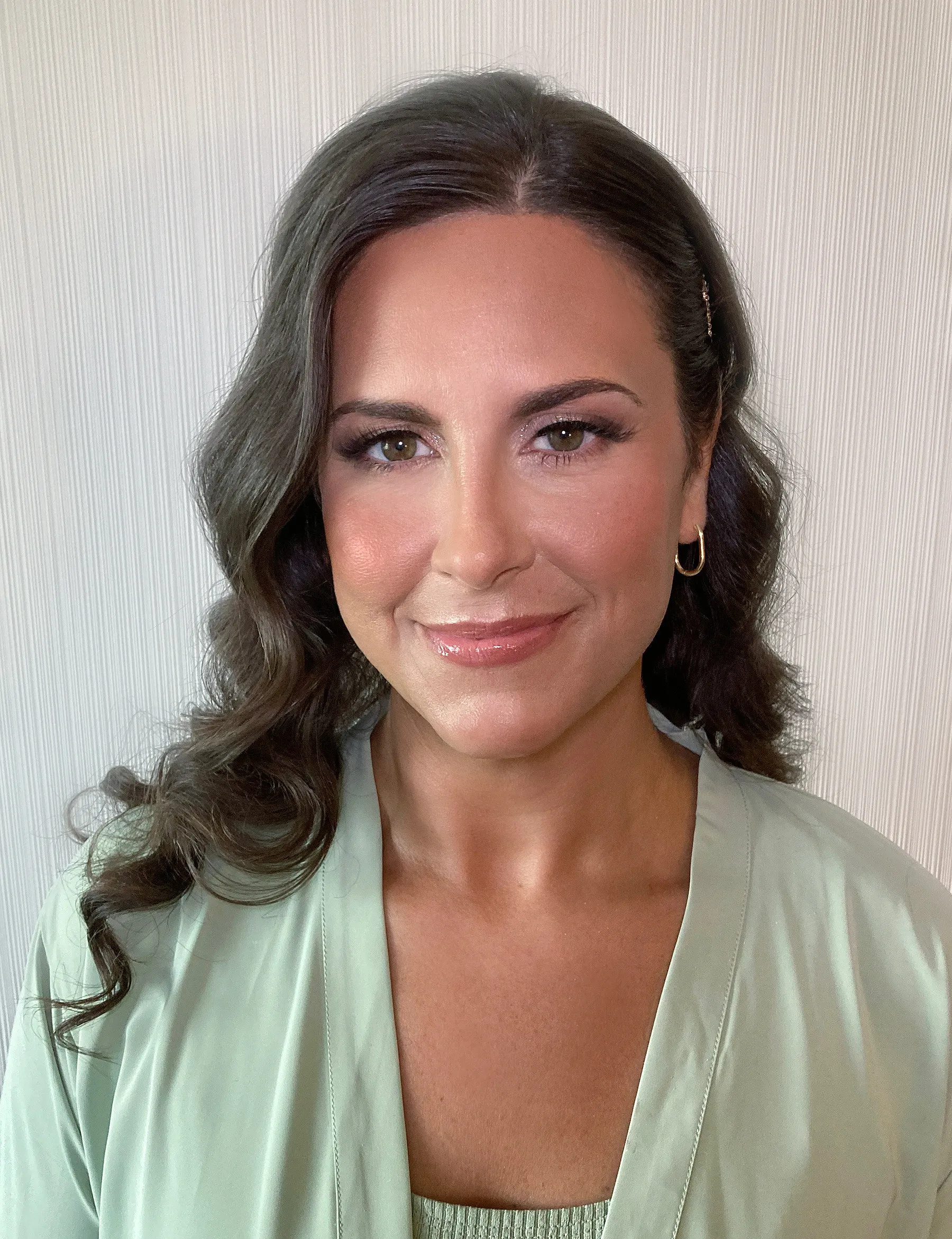 Professional bridal hairstyle for Indiana wedding by Glow Salon & Spa