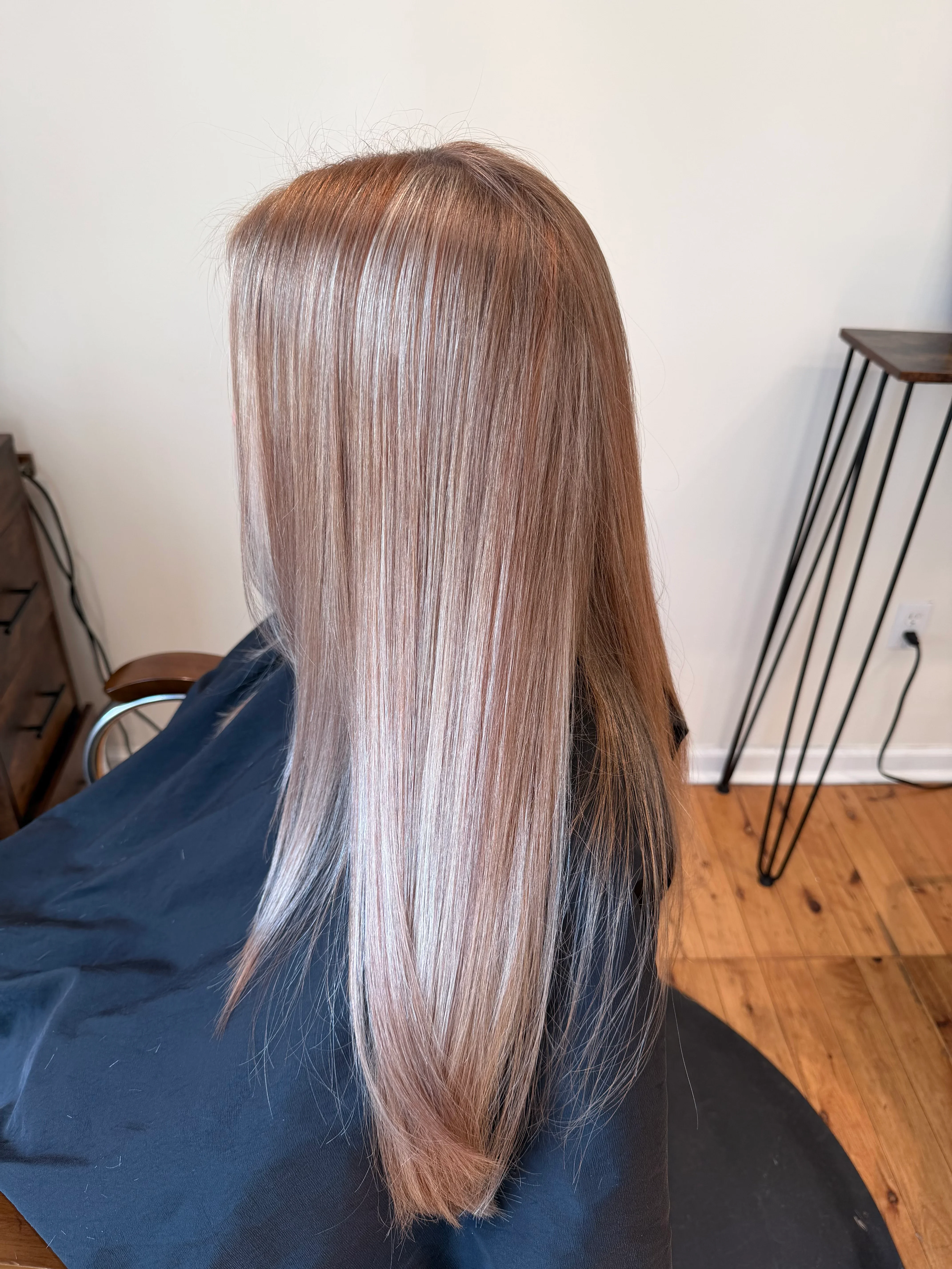 Bright dimensional highlights and styling by Glow Salon & Spa