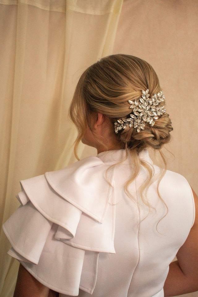 Professional bridal hair and makeup services at Glow Salon & Spa in Carmel, Indiana